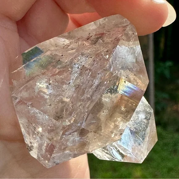 Lg Herkimer diamond twin multiple DT rainbow Rutilated recordkeeper self healing - Picture 5 of 15